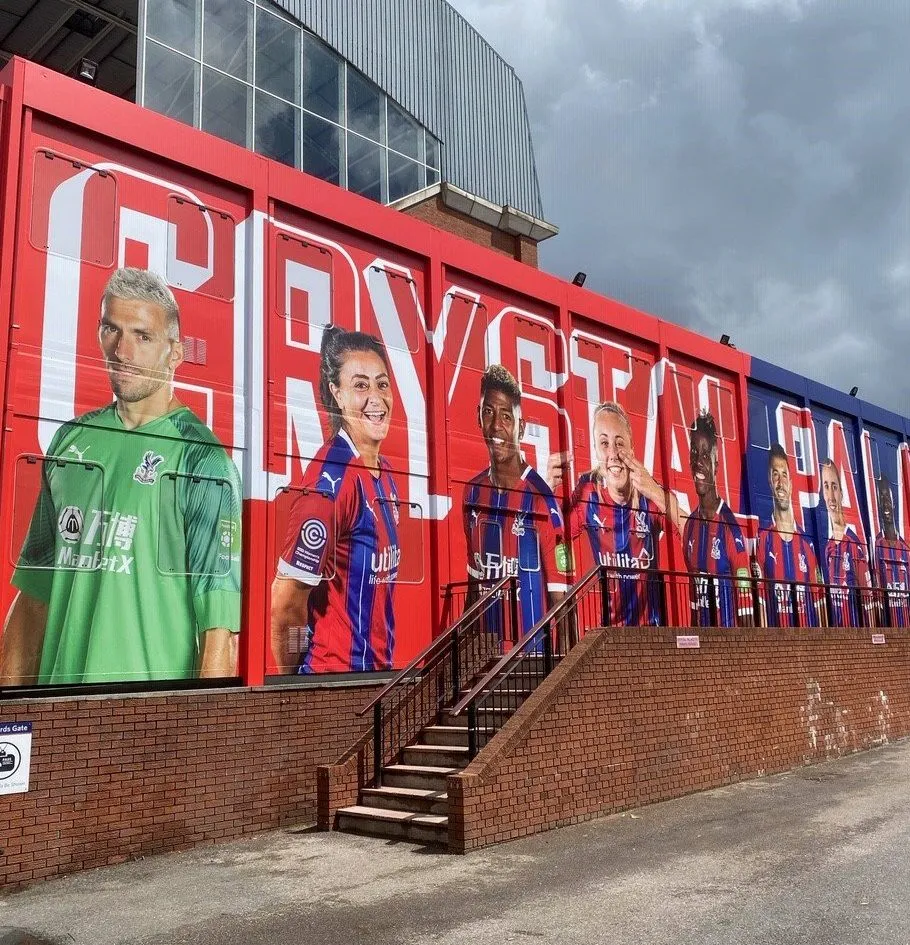 Contra Vision one-way vision window filmPortable Building Wrap for Crystal Palace F.C.