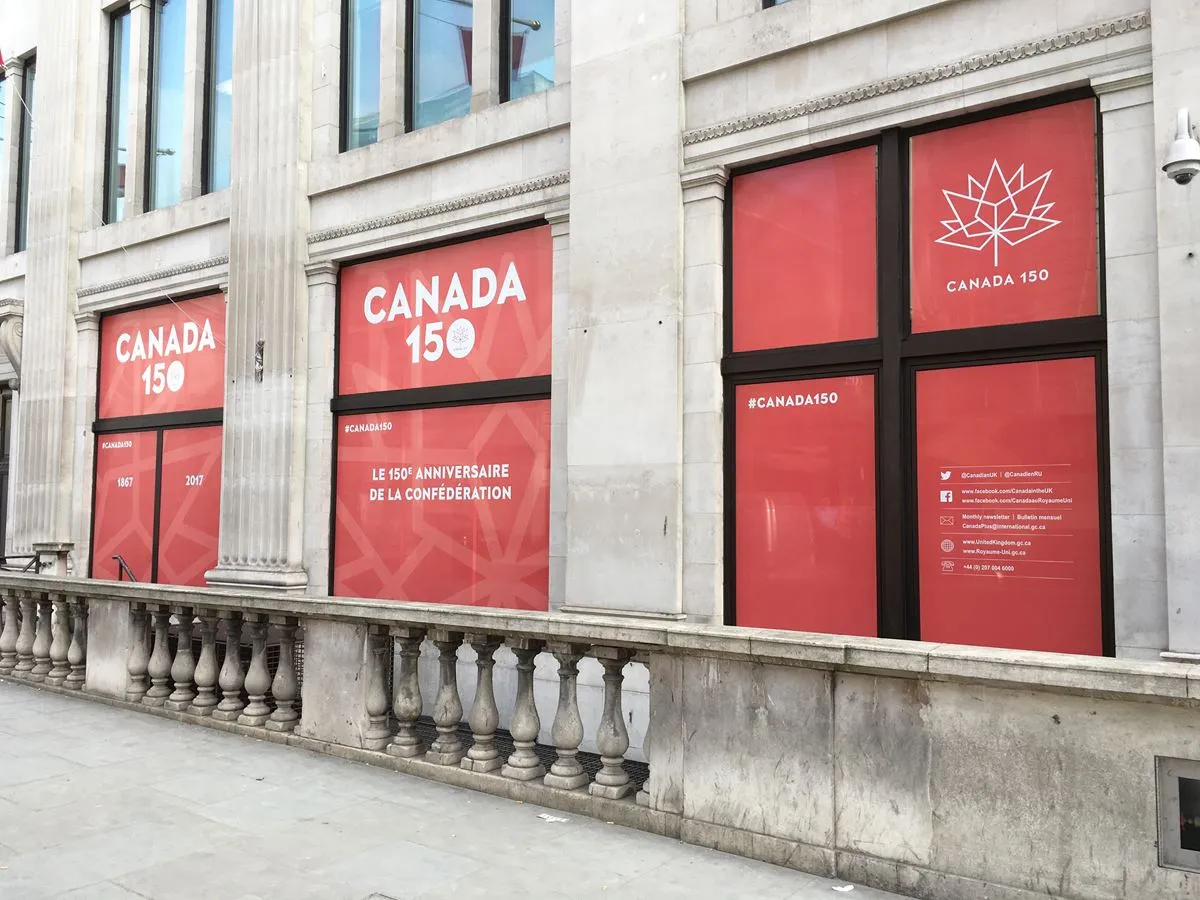Contra Vision one-way vision window filmWindow Graphics Canada House, London