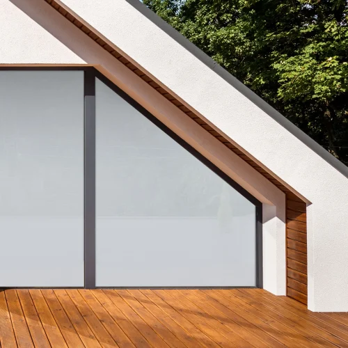 Contra Vision MicroPerforated window film mock up of house exterior