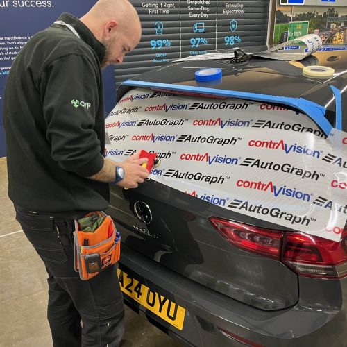 Contra Vision Autograph car wrap rear window